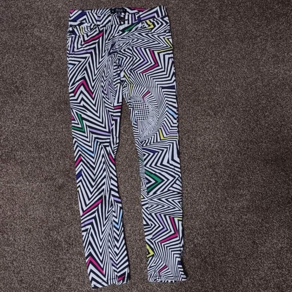 Abbey Dawn zig zag striped skinny jeans size 3